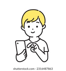 Illustration series of cute people _Men with casual clothes _ Operation