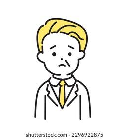 Illustration Series of Cute Person _ Senior Office Worker_ In trouble