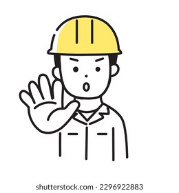 Illustration Series of Cute Person _ Male worker _stop