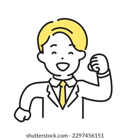 Illustration Series of Cute Person _ Male Office Worker _ Walk