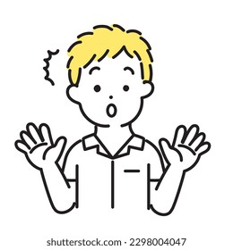 Illustration Series of Cute Person _ Male Student_ Surprised