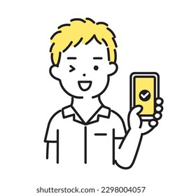 Illustration Series of Cute Person _ Male Student_ OK