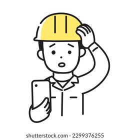 Illustration Series of Cute Person _ Male worker _ Convious