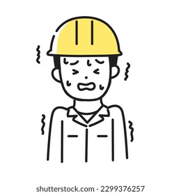 Illustration Series of Cute Person _ Male worker_ scary