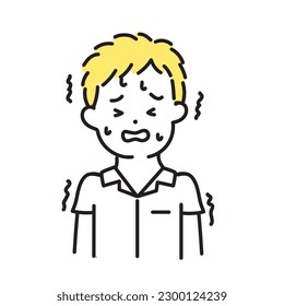 Illustration Series of Cute Person _ Male Student_ Scary