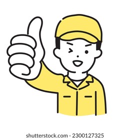 Illustration Series of Cute Person _ Male worker _ Good