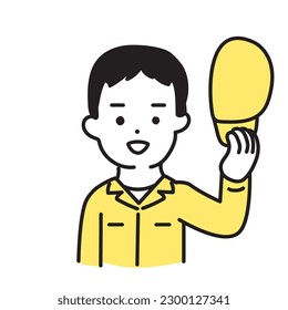 Illustration Series of Cute Person _ Male worker_ Greetings