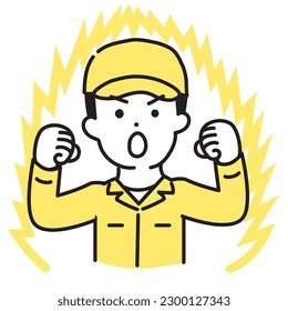 Illustration Series of Cute Person _ Male worker_Motivation