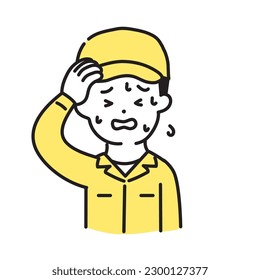 Illustration Series of Cute Person _ Male worker _ Hot