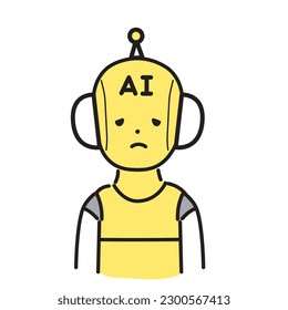 Illustration Series of Cute Person _ AI Character_ In trouble