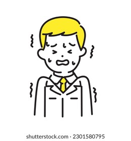Illustration Series of Cute Person _ Male Engineer _ Scary
