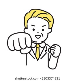 Illustration Series of Cute Person _ Office Worker _ Senior_ Punch