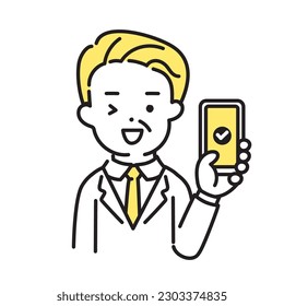 Illustration Series of Cute Person _ Office Worker _ Senior_ OK