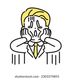 Illustration Series of Cute Person _ Office Worker _ Senior_ Despair