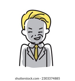 Illustration Series of Cute Person _ Office Worker _ Senior_ Planning
