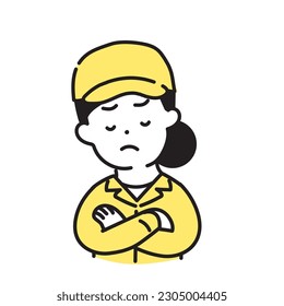 Illustration Series of Cute Person _ Women of Workers_ Thinking