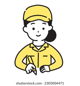 Illustration Series of Cute Person _ Women of Workers_ Learn