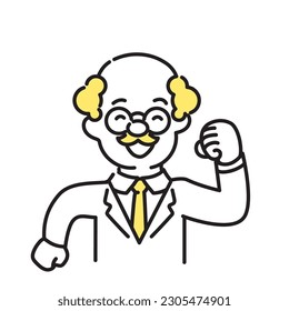 Illustration Series of Cute Person _ Dr._Senior_ Walk