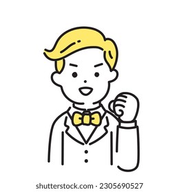 Illustration Series of Cute Person _ Golden Men_Guts Pose