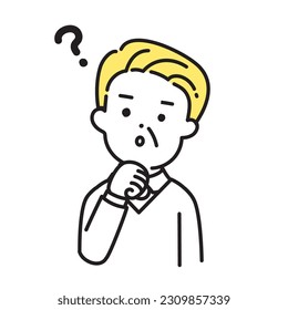 Illustration Series of Cute Person _ Senior Men_ Question