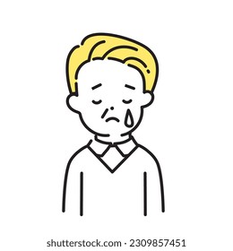 Ilustración Serie de Persona Cuta _ Hombres Mayores_ Llorar