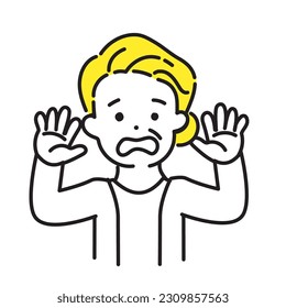 Illustration Series of Cute Person _ Senior Women_ Give Up