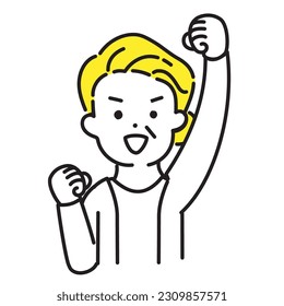 Illustration Series of Cute Person _ Senior Women_ Support
