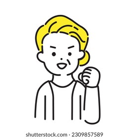 Illustration Series of Cute Person _ Senior Women_Guts Pose