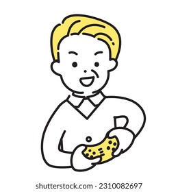 Illustration Series of Cute Person _ Senior Male_ Gamer