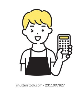 Illustration Series of Cute Person _ Male Clerk_Calization