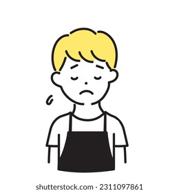 Illustration Series of Cute Person _ Male clerk _ Low down