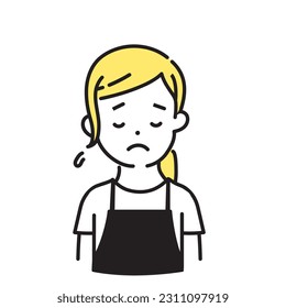 Illustration Series of Cute Person _ Female clerk _ Lowering