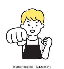 Illustration Series of Cute Person _ Male clerk _ Punch