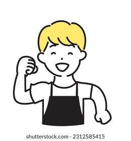 Illustration Series of Cute Person _ Male Clerk_Shearing
