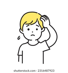 Illustration Series of Cute Person _ Casual Men_ In trouble
