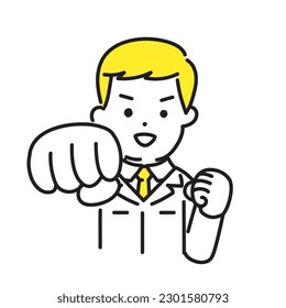 Illustration Series of Cute Person _Men Engineer_ Punch