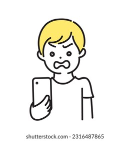 Illustration Series of Cute Person _Men in casual clothes _ angry