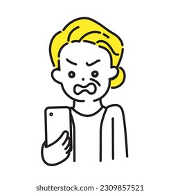Illustration Series of Cute Person _Senior Women_ Get angry