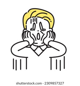 Illustration Series of Cute Person_Senior Male_ Despair