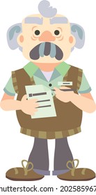 Illustration of a serious teacher