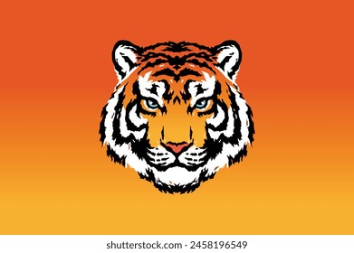 Illustration of Serious Tiger Head