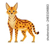 illustration of a Serval animal on white