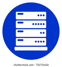 Illustration of server blue circle icon