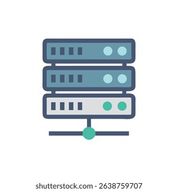 Illustration of a server stack against a White Background