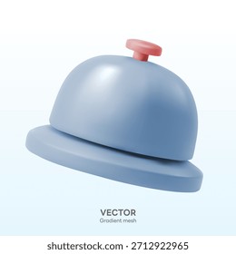 ilustración de una campana de servicio, campana de mesa, campana de llamada, estilo de malla de gradiente 3D suave. concepto de representa Servicio al cliente, notificaciones y Elementos de recepción,
