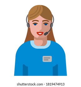 illustration of the service support girl operator icon