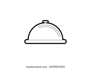 Illustration of a serving tray on a white background using outline style