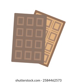 Illustration set of 2 chocolate bars