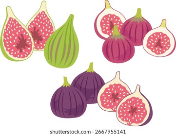 Conjunto de ilustración de 3 tipos de higos 2