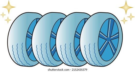 Illustration Of A Set Of 4 Tires